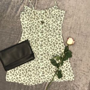 H&M Aqua and Black Floral Button Down Dress 2